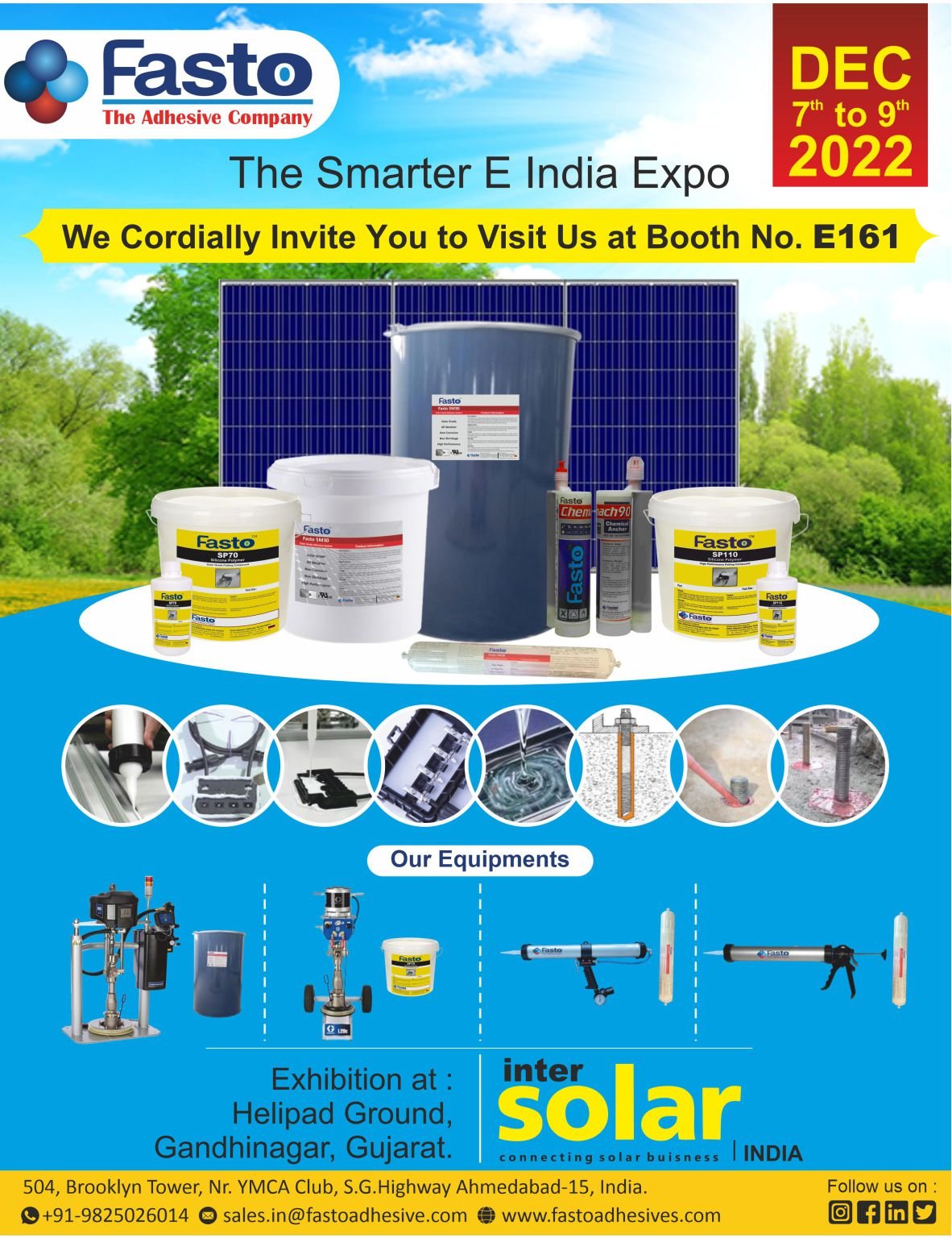 Fasto adhesive and sealant technologies leaves its mark at the smarter e india expo, gandhinagar 2022